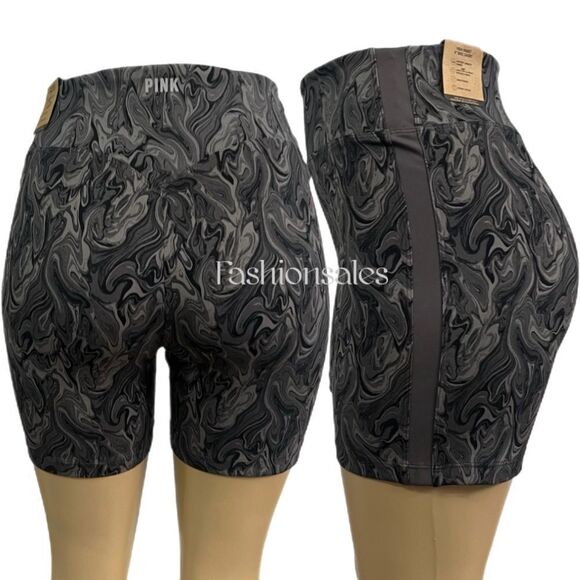 Victorias Secret Pink Active Soft Ultímate High Waist 6” Bike Shorts gray marble - Picture 1 of 5
